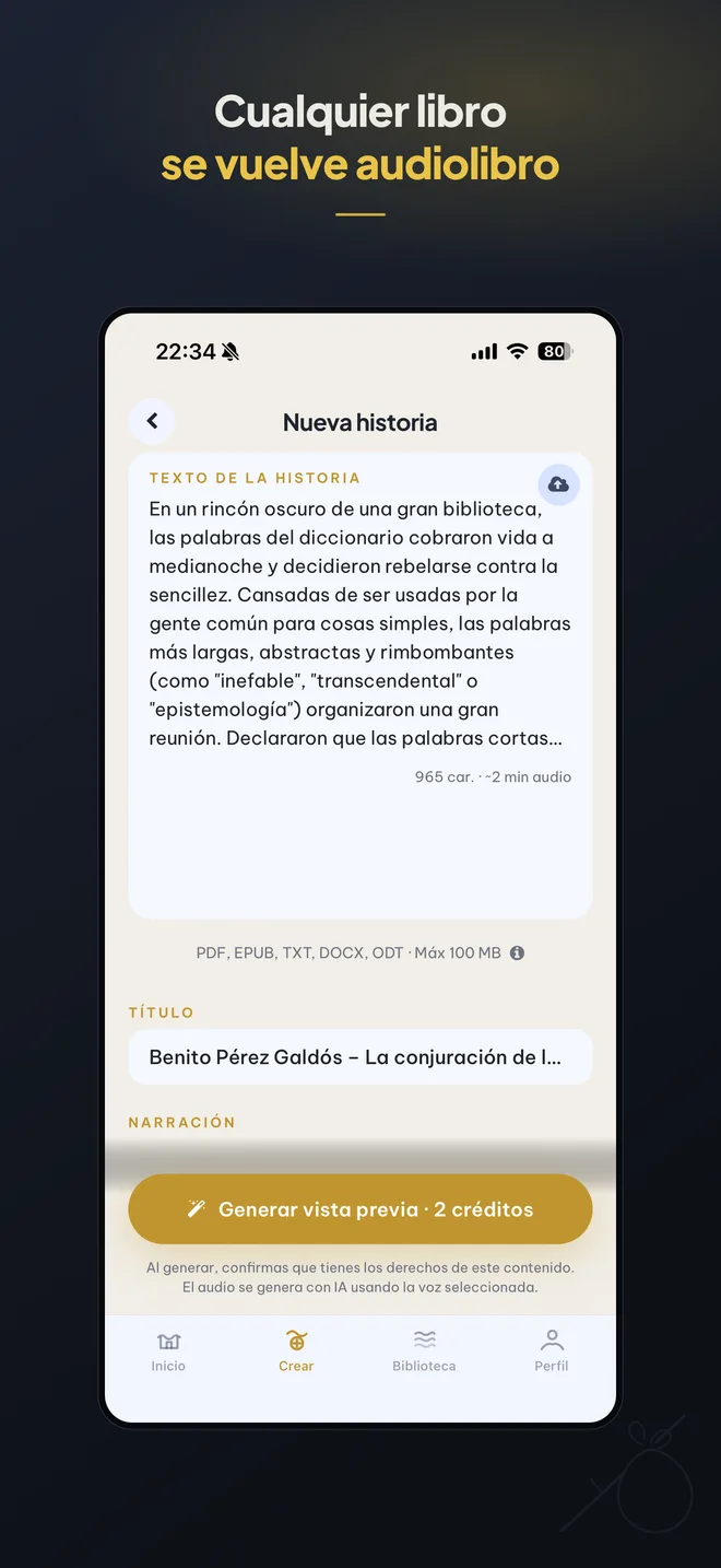 Crear: cualquier libro se convierte en audiolibro